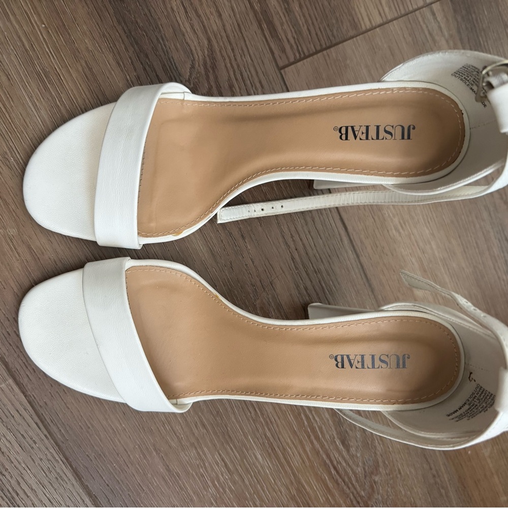 JustFab Elegant White Heels